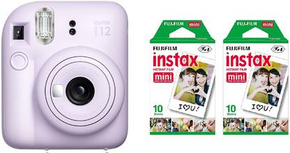 FUJIFILM Instax mini 12 Lilac Purple Instant Film Camera with 10X2 Pack of Instant Film Instant Camera
