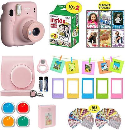FUJIFILM Instax Mini 11 Mini 11 Pink with 20 shots,pouch, Album, frames, color filters, stickers Instant Camera