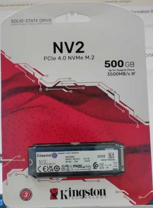 KINGSTON SSD NV2 4.0 500 GB Desktop, Laptop, All in One PC's, Servers Blue PCIe NVMe Internal Solid State Drive (SSD) (SNV2S/500G)