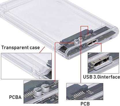 Kizma Laptop Hard Drive cashing 1 TB All in One PC's transparent SATA Internal Hard Disk Drive (HDD) (Hdd enclosure 2.5 Transparent Cashing For Laptop Hard Drive)