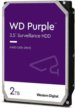 WD Purple 2 TB Surveillance Systems Internal Hard Disk Drive (HDD) (2TB 3.5-inch SATA 256MB Cache - WD22PURZ)