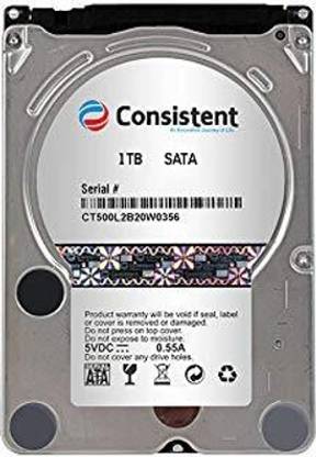 Consistent Slim 1 TB Laptop Silver SATA Internal Hard Disk Drive (HDD) (CT2001SL)