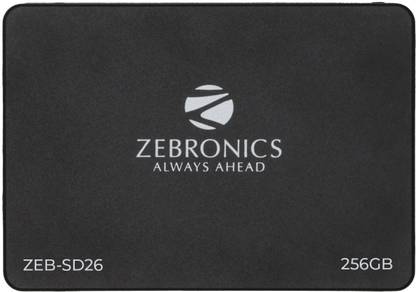 ZEBRONICS ZEB-SD26 256 GB Laptop, Desktop Black SATA III Internal Solid State Drive (SSD) (ZEB-SD26 256 GB Solid State Drive, TLC, SATA II & SATA III Interface)