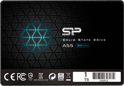 Silicon Power A55 1 TB Laptop, Desktop Black SATA III Internal Solid State Drive (SSD) (?SP001TBSS3A55S25)