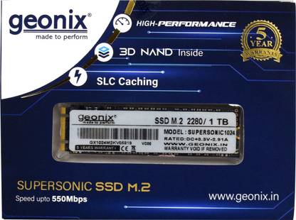 GEONIX 1 1 TB Desktop, Laptop Multicolor SATA Internal Solid State Drive (SSD) (GX-SUPERSONIC M.2 01TB)