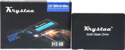 KRYSTAA Solid Sata 512 GB All in One PC's, Desktop, Laptop, Surveillance Systems Black SATA III Internal Solid State Drive (SSD) (KST-SSD512GA)
