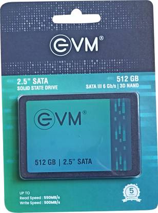 EVM SATA 512 GB Laptop, Desktop, All in One PC's Internal Solid State Drive (SSD) (SSD Internal Hard Disk SATA)