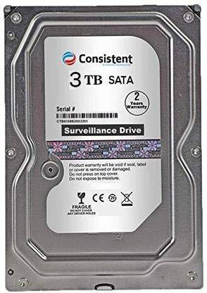 Consistent Sata 3 TB Desktop, Surveillance Systems Silver SATA Internal Hard Disk Drive (HDD) (3 TB)