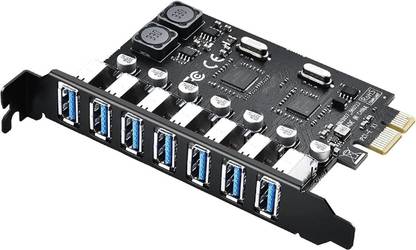 Etzin USB 3.0 PCIE USB 3.0 Card 7 Ports PCI Expree to USB Expansion Card Super 0 GB Desktop Black PCIe NVMe Internal Solid State Drive (SSD) (PCIE USB 3.0 Card 7)