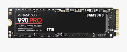 Samsung 990 Pro 1 TB Desktop Black PCIe NVMe Internal Solid State Drive (SSD) (MZ-V9P1T0B)