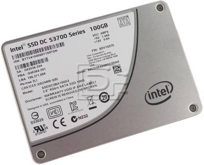 Intel SC2BA100G301 100 GB Desktop, All in One PC's, Network Attached Storage, Surveillance Systems, Servers Silver, Grey SATA Internal Solid State Drive (SSD) (SSDSC2BA100G301)