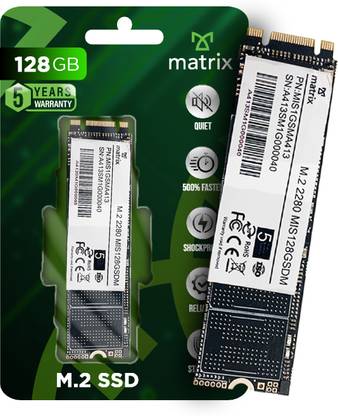 MATRIX M.2 SOLID STATE DRIVE 128 GB Desktop, Laptop Black M.2 Internal Solid State Drive (SSD) (XS00M100128)