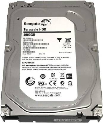 Seagate RE4 4 TB Desktop, Surveillance Systems, Network Attached Storage, Servers, All in One PC's Silver SATA Internal Hard Disk Drive (HDD) (ST4000NC001)