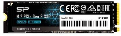 Silicon Power P34A60 512 GB Desktop, Laptop Black PCIe NVMe Internal Solid State Drive (SSD) (SP512GBP34A60M28)