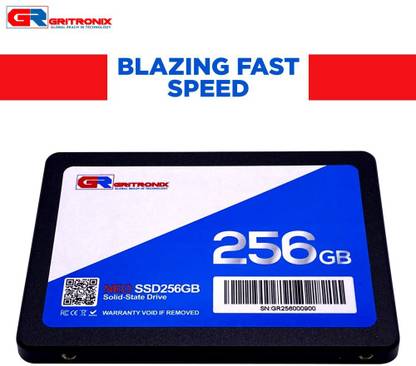 GRITRONIX 2.5 Sata SSD Hi-Speed Low Power Consumption With Hi-Speed SSD 256 GB Desktop, Laptop Internal Solid State Drive (SSD) (Next Gen Speed & Performance)