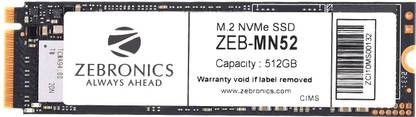 ZEBRONICS m.2 nvme 512 GB All in One PC's Black M.2 Internal Solid State Drive (SSD) (MN52 m.2 NVMe (2280) SSD with 512GB Capacity, 1900MB/s Read, 1100MB/s Write)