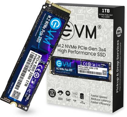 EVM NVME 1 TB Desktop, Laptop, Network Attached Storage, Surveillance Systems BLUE/BLACK PCIe NVMe Internal Solid State Drive (SSD) (1TB M.2 NVME PCIE SSD)