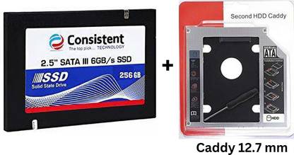 Consistent SSD 256 GB Laptop Black SATA III Internal Solid State Drive (SSD) (SSD 256GB WIth Caddy 12.7MM)