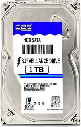 D25 Video 1TB Surveillance Hard Disk for All CCTV Camera DVR 1 TB Surveillance Systems Silver SATA Internal Hard Disk Drive (HDD) (1TB GB Hard Disk for CCTV DVR | 2 Years Warranty)