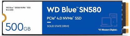 WD SN580 500 GB Laptop, All in One PC's, Desktop, Surveillance Systems Blue PCIe NVMe Internal Solid State Drive (SSD) (SN580)