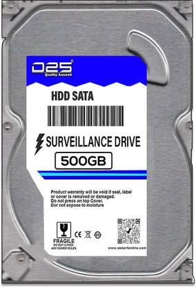 D25 SURVEILLANCE SATA HARD DRIVE 500 GB Surveillance Systems Silver SATA Internal Hard Disk Drive (HDD) (500GB SURVEILLANCE SATA HARD DRIVE)