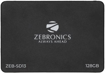 ZEBRONICS SD13 ,128GB, 2.5 Inch SATA, (SSD), Speeds upto 500MB/s,S.M.A.R.T 128 GB Desktop, Laptop Black SATA Internal Solid State Drive (SSD) (ZEB SD13 128GB SSD,Ultra Low Power Consumption, S.M.A.R.T. Thermal Management)