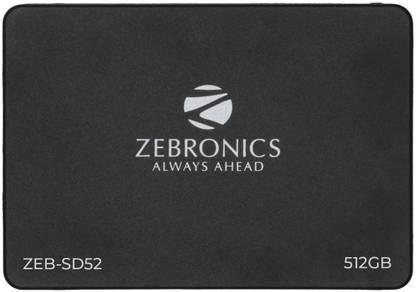 ZEBRONICS 2.5 SATA SSD 512 GB Desktop, Laptop, All in One PC's Black SATA Internal Solid State Drive (SSD) (ZEB-SD52)