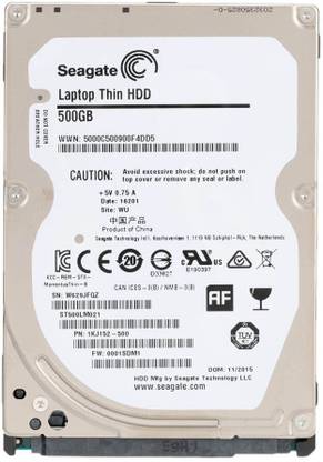 Seagate Thin momentsp 500 GB Laptop Siver, White SATA Internal Hard Disk Drive (HDD) (St500Lmp)