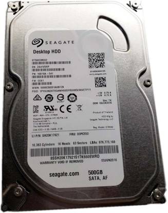 Seagate Internal Hard disk 500 GB Desktop, Surveillance Systems, All in One PC's Silver SATA Internal Hard Disk Drive (HDD) (ST500DM002)