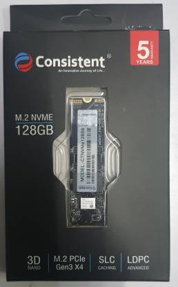 Consistent 128 GB M.2 NVME SSD, SATA III, 6GB/S, 3D NAND FLASH 128 GB Laptop, Desktop Internal Solid State Drive (SSD) (CTNVMe128S6)
