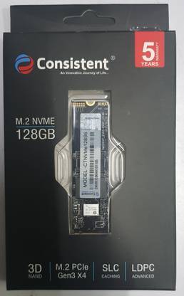 Consistent 128 GB M.2 NVME SSD, SATA III, 6GB/S, 3D NAND FLASH 128 GB Laptop, Desktop Internal Solid State Drive (SSD) (CTNVMe128S6)