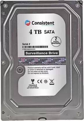Consistent 3.5 inch 4 TB Desktop, Surveillance Systems Silver SATA Internal Hard Disk Drive (HDD) (CT3004SC)