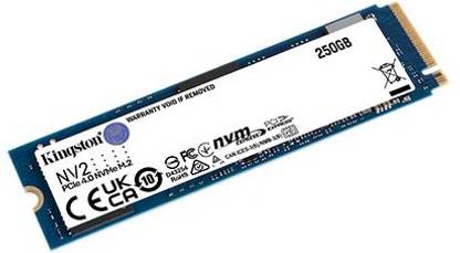 KINGSTON NV2 250 GB Laptop, Desktop, All in One PC's Black PCIe NVMe Internal Solid State Drive (SSD) (NV2 PCIe 4.0 NVMe SSD)
