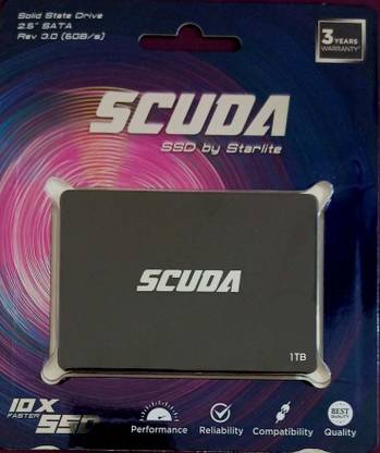 scuda SATA 2.5" SSD 1 TB Laptop, Desktop Black SATA Internal Solid State Drive (SSD) (1TB)