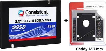 Consistent SSD 128 GB Laptop Black SATA III Internal Solid State Drive (SSD) (SSD 128GB WIth Caddy 12.7MM)