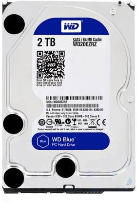 WD Blue 2 TB Desktop Blue SATA Internal Hard Disk Drive (HDD) (20ezrz)