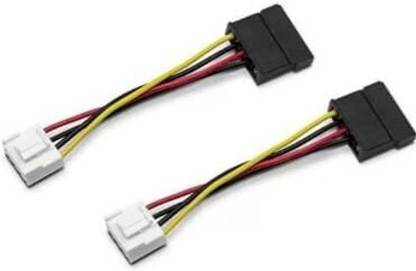 SVDK Power Sharing Cable 4 Pin to 12 Pin 0.16m Molex to SATA DVR Power Cable Adapter Compatible with DVR | for Personal Computer, Server | Multicolour | Pack of 2 Wire Connector
