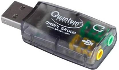 QUANTUM USB Sound Card Drives 2 Channel Speakers Directly Supports Virtual 5.1 Ch USB 3.0 (3.5mm Female) Internal Sound Card
