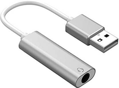 MESHIV 2 in1 USB Aluminum Alloy Cable Single Hole Sound Card 7.1 CH Microphone Adapter USB Internal Sound Card