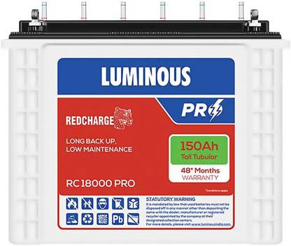 LUMINOUS RC 18000 PRO Tubular Inverter Battery