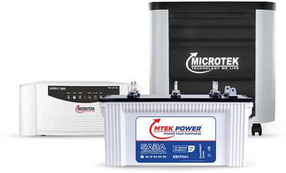 MTEK POWER Microtek SP700DG+Microtek Trolly+EB1700+ Tubular Inverter