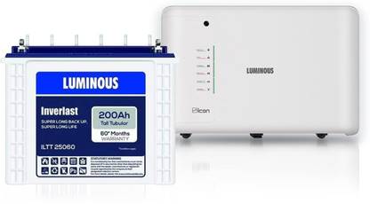 LUMINOUS iCon 1600 Pure Sine Wave Inverter with ILTT 25060 Tubular Inverter Battery
