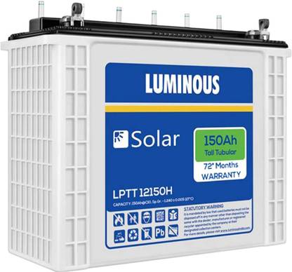 LUMINOUS Solar LPTT 12150H (72* Months Warranty) Tubular Inverter Battery