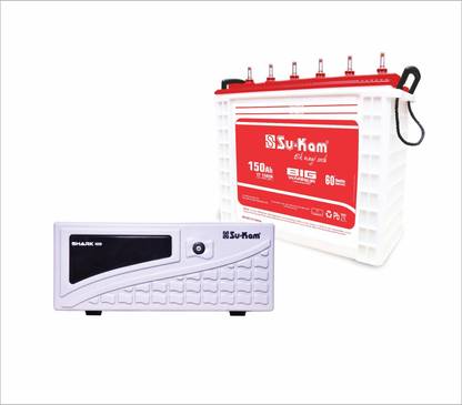 Su-Kam Big Warrior TT15036+Shark 1050 Tubular Inverter Battery