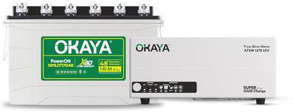OKAYA ATSW 1175 with OPSJT17048 Tubular Inverter Battery