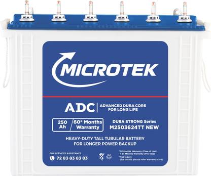 Microtek Advanced Duracore Technology 12V Inverter Battery 60 Months Warranty Tall Tubular Inverter Battery