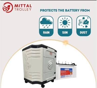 MITTAL PREMIUM PLASTIC IT TUBULAR Trolley for Inverter and Battery