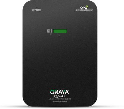 OKAYA EV Okaya LFP12060 12.8V 60Ah Wall Mount Battery Backup time- 2 Hr with 800W Pure Sine Wave Inverter