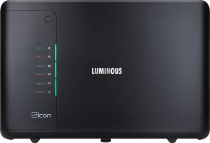 LUMINOUS 900 VA iCon Black | LED Indicators | Fast Charging | Easy Installation | with 24 Months Warranty Pure Sine Wave Inverter