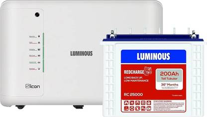 LUMINOUS 500 VA with iCon 1100 for Home & Office with 24 Months Warranty Pure Sine Wave Inverter